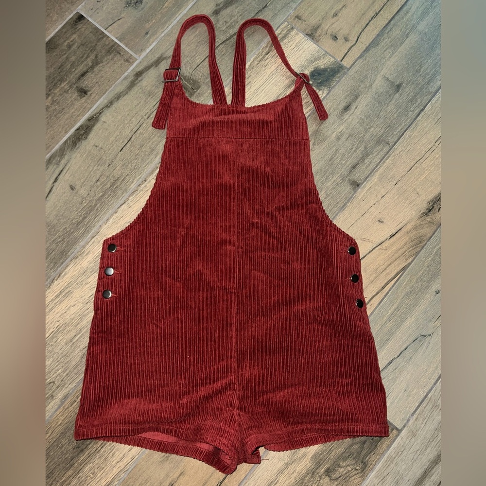 Honey Punch Womens Maroon Corduroy Overalls (size M) - NWOT!!!